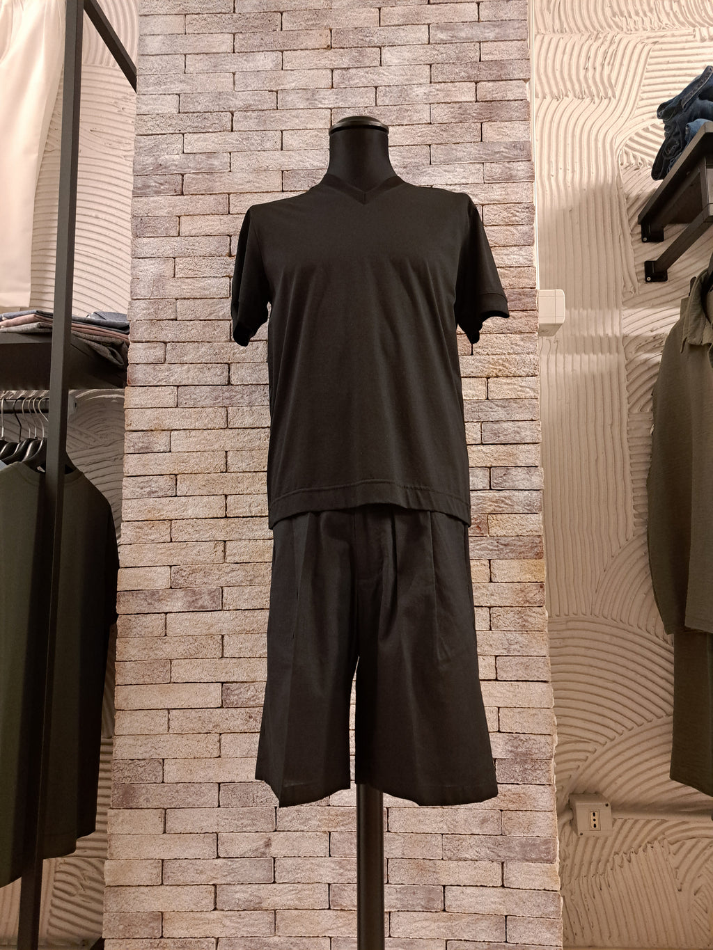 T-shirt filo di Scozia scollo a V